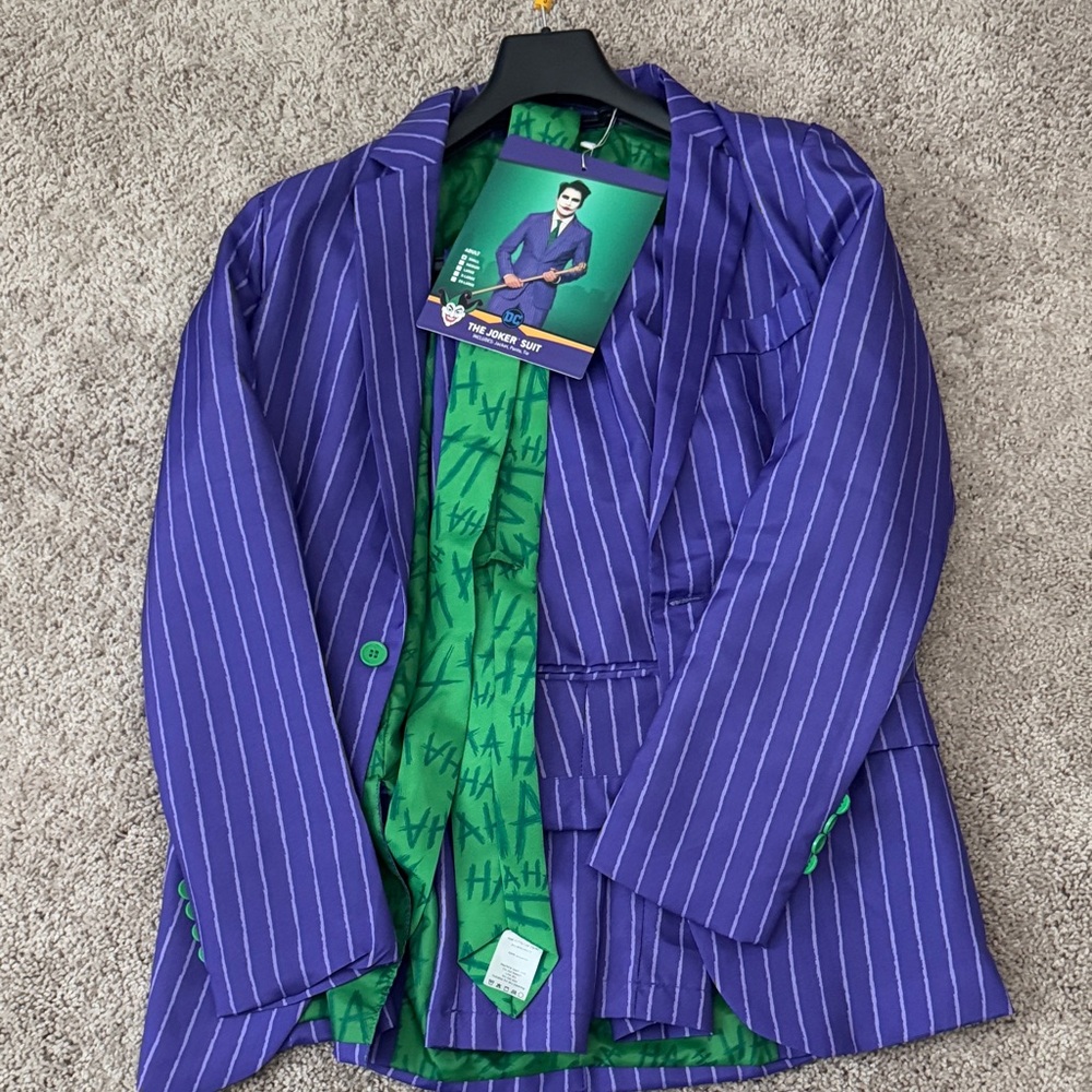 DC Purple Striped Blazer with Green Lining
